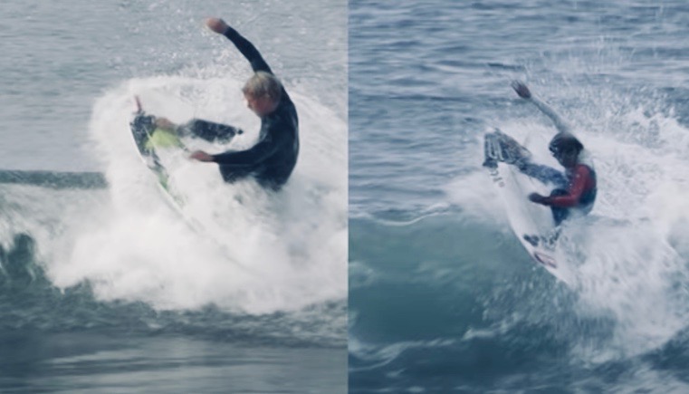 【13才の五十嵐カノア vs 18才のジョンフローレンス】39才のケリースレーターも交えた小波サーフィン比較映像